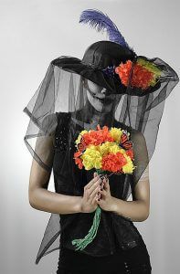 Figure of a dressed Catrina representing part of the traditions of the Day of the Dead in Mexico.